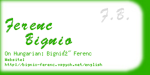 ferenc bignio business card